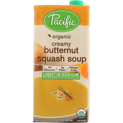 PACIFIC FOODS: Organic Creamy Butternut Squash Soup Light in Sodium, 32 oz