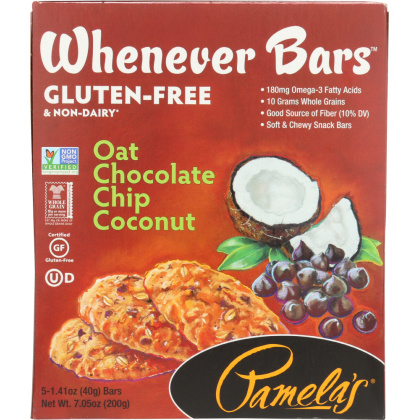 PAMELA\'S: Whenever Bars Oat Chocolate Chip Coconut, 7.05 oz