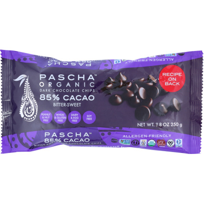 PASCHA: Organic Bitter-Sweet Dark Chocolate Chips, 8.75 oz