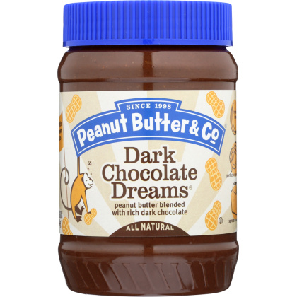 PEANUT BUTTER & CO: Dark Chocolate Dreams Peanut Butter Blended with Rich Dark Chocalate, 16 oz
