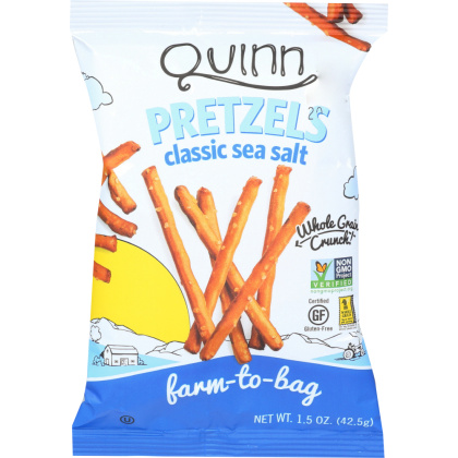 QUINN: Classic Sea Salt Sticks Pretzels Snack Bag, 1.5 oz