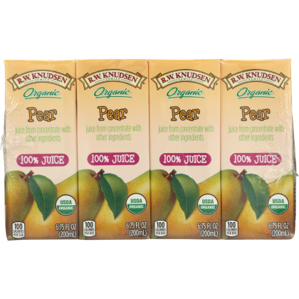R.W. KNUDSEN: Family 100% Organic Pear Juice 4 Count, 27 oz