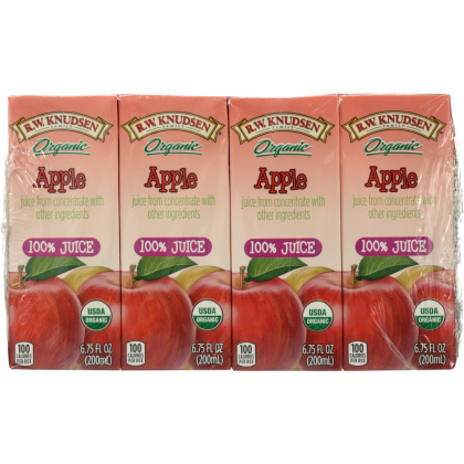 R.W. KNUDSEN: Family Organic Juice Apple 4 Count, 27 oz