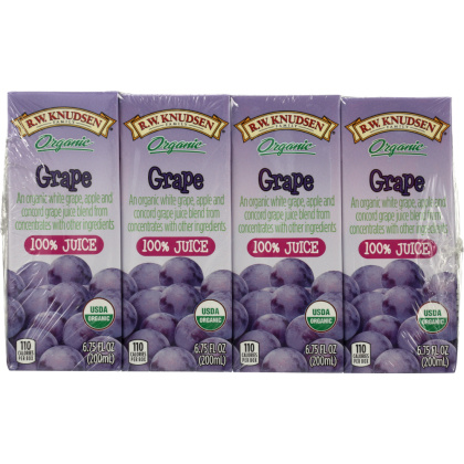 R.W. KNUDSEN: Family Organic Juice Grape 4 Count, 27 oz