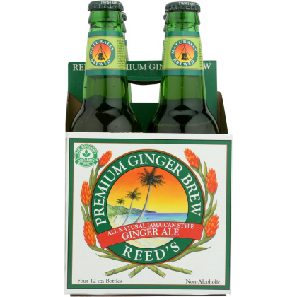 REED\'S INC: Premium Ginger Brew Pack of 4 (12 oz each), 48 oz