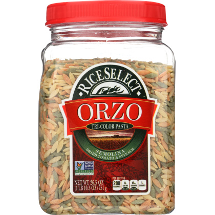 RICESELECT: Orzo Tri-Color Pasta, 26.5 oz