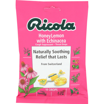 RICOLA: Honey Lemon with Echinacea Cough Suppressant, 19 pc