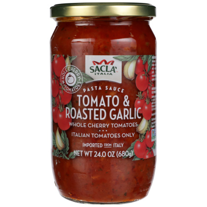 SACLA: Whole Cherry Tomatoes and Roasted Garlic Pasta Sauce, 24 oz