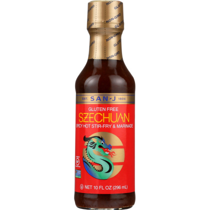 SAN J: Sauce Szechuan Hot and Spicy Gluten Free, 10 oz