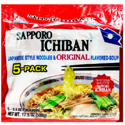 SAPPORO: Ramen Original Flavor Pack of 5, 17.5 oz