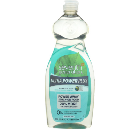 SEVENTH GENERATION: Ultra Power Plus Fresh Citrus Scent Dish Liquid, 22 oz