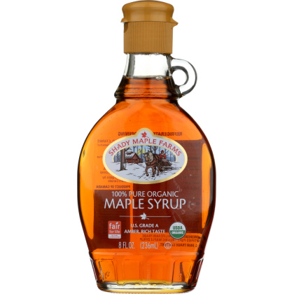 SHADY MAPLE FARMS: Organic Grade A Dark Amber Maple Syrup, 8 Oz
