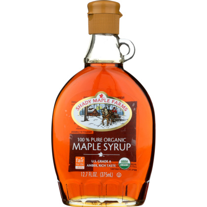 SHADY MAPLE FARMS: Organic Grade A Dark Maple Syrup Glass, 12.7 Oz