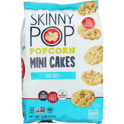 SKINNY POP: Popcorn Mini Cake Sea Salt, 5 oz