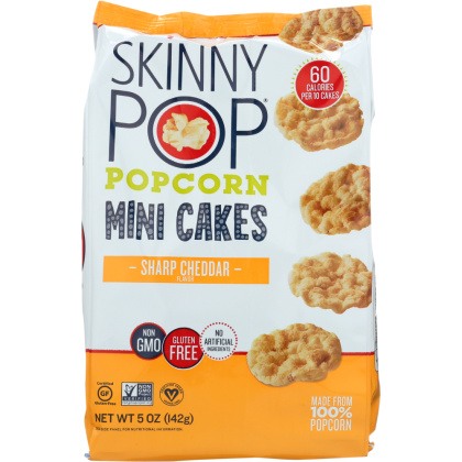 SKINNY POP: Popcorn Mini Cake Sharp Cheddar, 5 oz