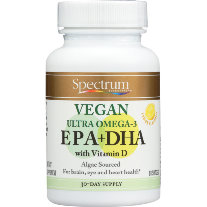 SPECTRUM ESSENTIAL: Vegan Ultra Omega-3 Epa + Dha with Vitamin D, 60 Sg