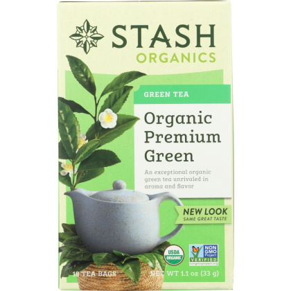 STASH TEA: Organic Premium Green Tea 18 Tea Bags, 1.1 oz