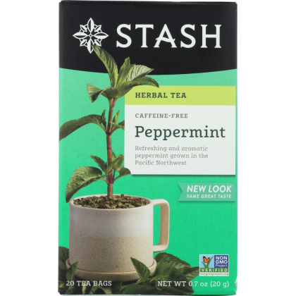 STASH TEA: Premium Peppermint Herbal Tea Caffeine Free 20 Tea Bags, 0.7 oz