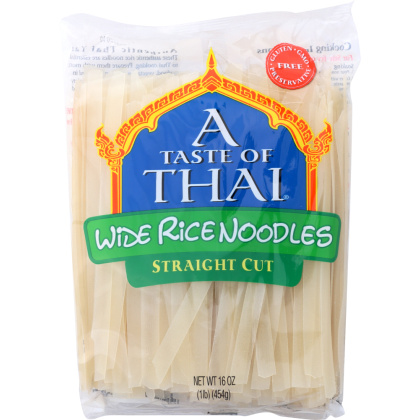 TASTE OF THAI: Wide Rice Noodles Gluten Free, 16 oz