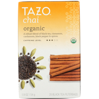 TAZO: Organic Chai Black Tea 20 Tea Bags, 1.9 oz
