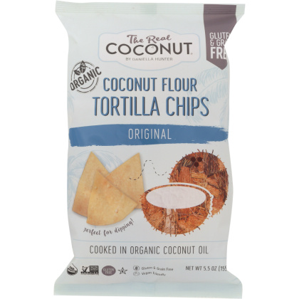 THE REAL COCONUT: Tortilla Flour Coconut Chip,  5.5 oz