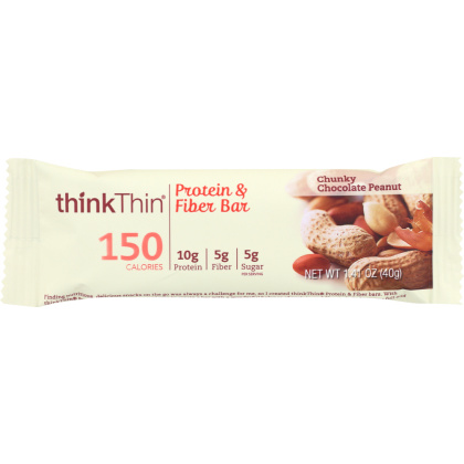 THINKTHIN: Lean Protein and Fiber Bar Chunky Chocolate Peanut, 1.41 oz