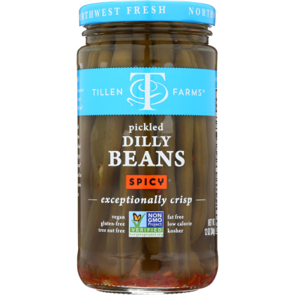TILLEN FARMS: Pickled Crispy Beans Hot And Spicy, 12 oz