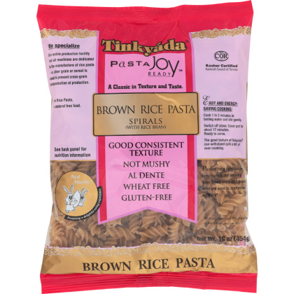 TINKYADA PASTA: Brown Rice Pasta Spirals With Rice Bran, 16 oz