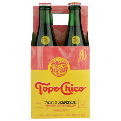 TOPO CHICO: Sparkling Mineral Water Grapefruit 4 Pack Glass, 12 fl oz