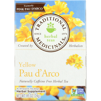 Traditional Medicinals Pau d\'Arco Caffeine Free Herbal Tea 16 Tea Bags, 0.85 Oz