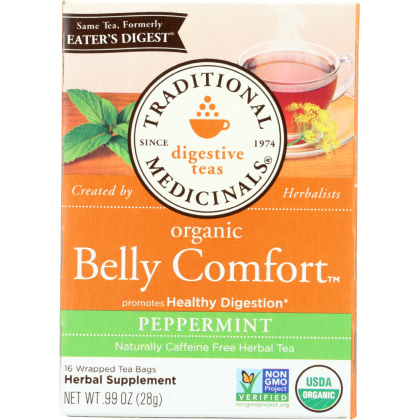 TRADITIONAL MEDICINALS: Organic Eater\'s Digest Peppermint Tea 16 Tea Bags, 0.99 oz