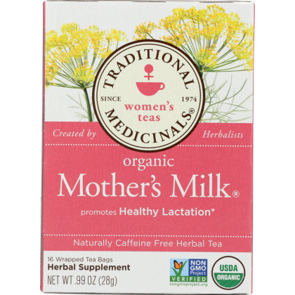 TRADITIONAL MEDICINALS: Organic Mother\'s Milk Herbal Tea 16 Tea Bags, 0.99 oz