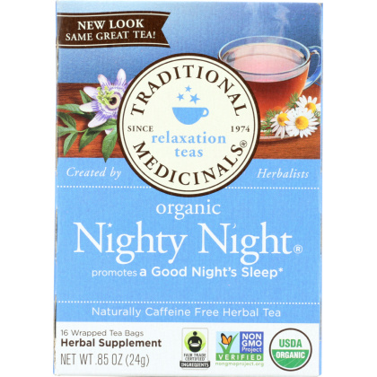 TRADITIONAL MEDICINALS: Organic Nighty Night Herbal Tea 16 Tea Bags, 0.85 oz