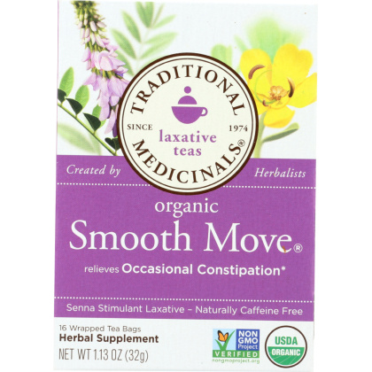 TRADITIONAL MEDICINALS: Organic Smooth Move Herbal Tea 16 Tea Bags, 1.13 oz