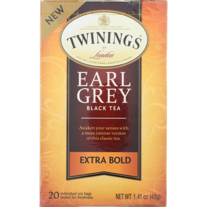 TWINING TEA: Earl Grey Black Tea Extra Bold, 1.41 oz