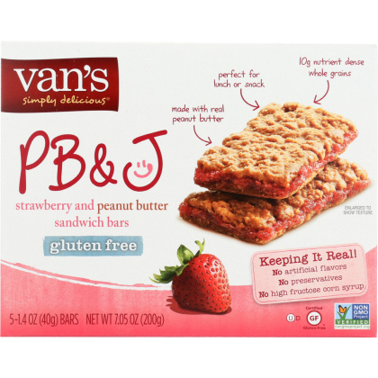 VANS: PB&J Strawberry and Peanut Butter 5 Sandwich Bars, 7.05 Oz
