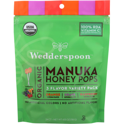 WEDDERSPOON: Organic Manuka Honey Pops For Kids Variety, 4 oz