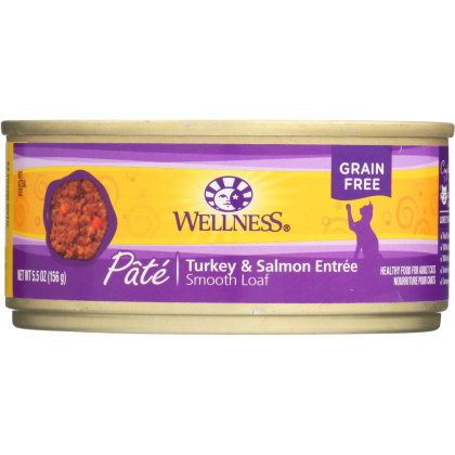 WELLNESS: Canned Cat Food Turkey and Salmon Formula, 5.5 oz