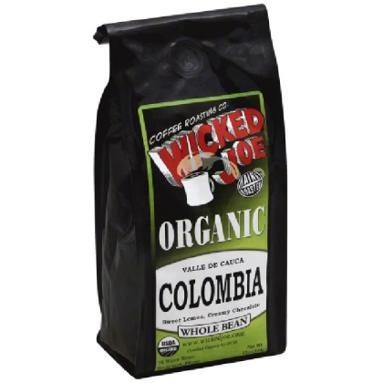 WICKED JOE COFFEE: Coffee Organic Whole Bean Valle de Cauca Colombia, 12 oz