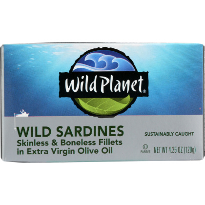 WILD PLANET: Sardines Boneless Skinless in Extra Virgin Olive Oil, 4.25 oz