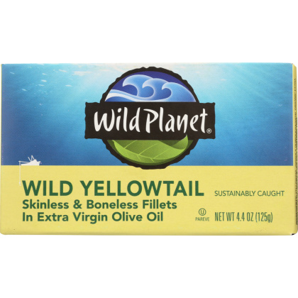 WILD PLANET: Wild Yellowtail Boneless Skinless in Extra Virgin Olive Oil, 4.375 oz