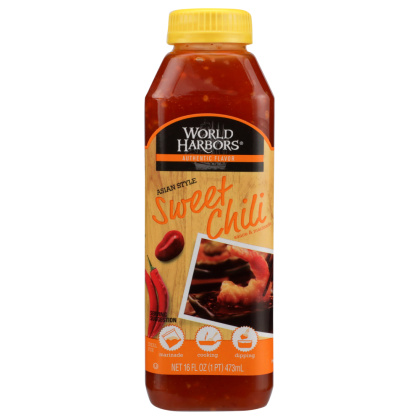 WORLD HARBORS: Sauce Asian Style Sweet Chilli Medium Heat, 16 oz