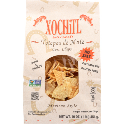 XOCHITL: Corn Chips Unsalted Mexican Style, 16 oz