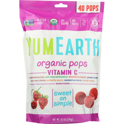 YUMEARTH: Organics, Organic Vitamin C Pops 40+ Pops, 8.5 oz