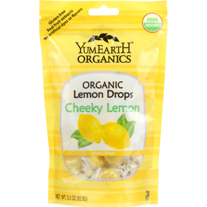 YUMMY EARTH: Organic Candy Drops Gluten Free Cheeky Lemon Flavor, 3.3 oz