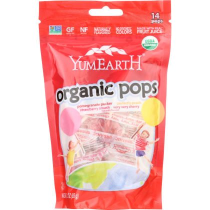 YUMMY EARTH: Organic Lollipops Gluten Free Fruit Flavors 14 pc, 3 oz