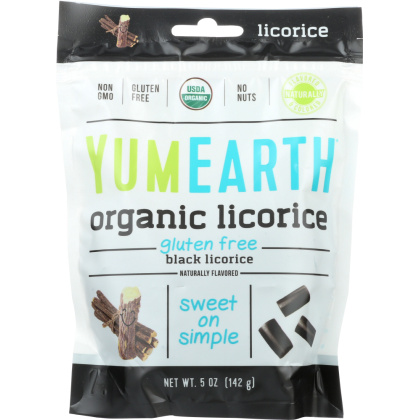 YUMMYEARTH: Licorice Black Gluten Free Organic, 5 oz
