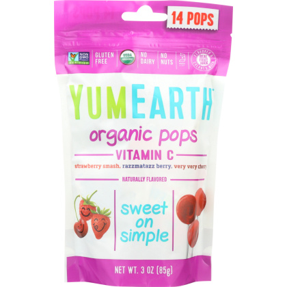 YUMMY EARTH: Organics, Organic Vitamin C Pops 14 Lollipops, 3 oz
