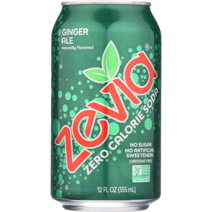 ZEVIA: All Natural Zero Calorie Soda Ginger Ale 6-12 fl oz, 72 fl oz