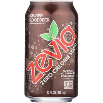ZEVIA: All Natural Zero Calorie Soda Ginger Root Beer 6-12 fl oz, 72 fl oz